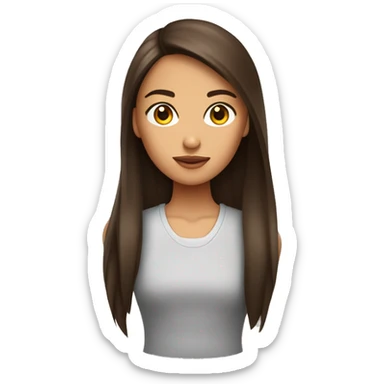 Un fille brune un grain beauté sur la joue droite avec des grosses joues des yeux marronsclair sticker