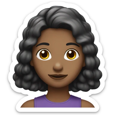 Une violette (fleur) sur cheveux d’une fille noire clair sticker