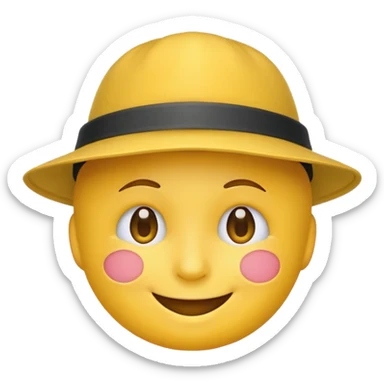 Şapkalı gülen yüzlü emoji sticker