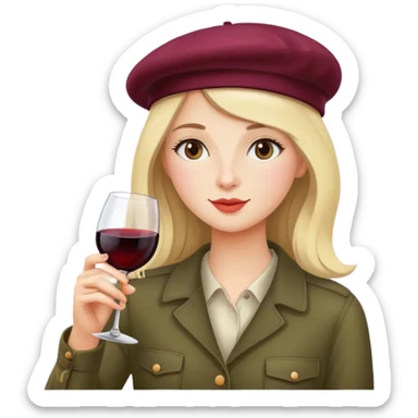 Girl drinking wine in France sticker