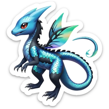 Meloetta-Dewott-Salandit-Nargacuga-Pokémon-Fakémon-fusion-hybrid-creature sticker