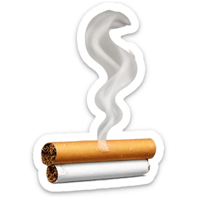 Rolled cigarette with smoke coming out sticker