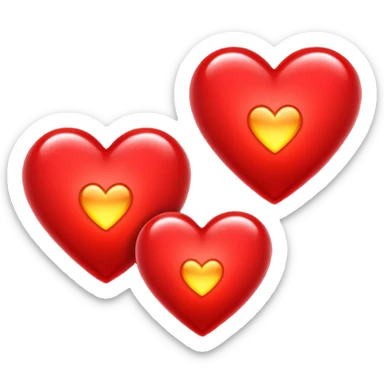 Red hearts glimmering lights  sticker