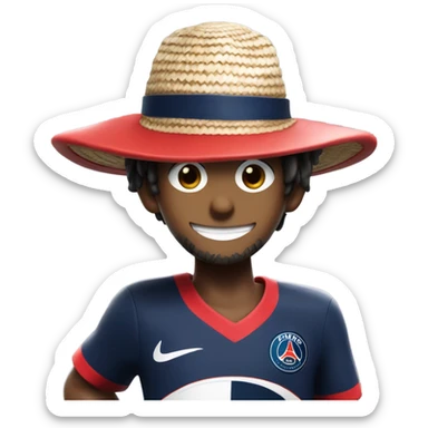 Luffy with psg jersey sticker