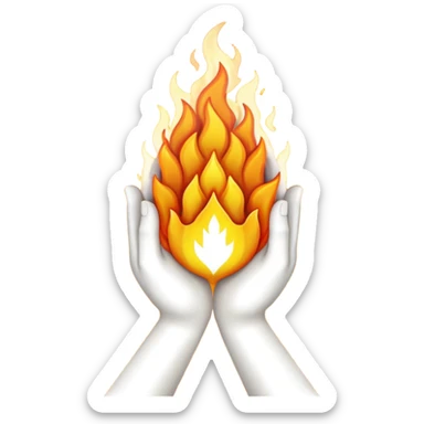 Praying hands on fire sticker