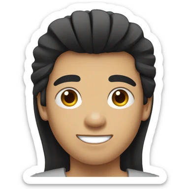 phillipino young man with long long straight black hair sticker