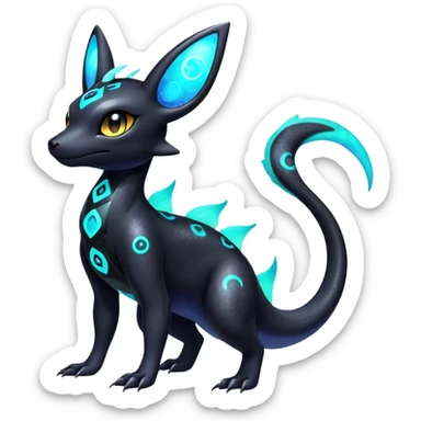 Nebulae Salandit-Umbreon-Fakémon-hybrid-creature (full body)  sticker