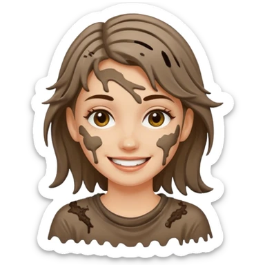 white girl with mud on her  sticker