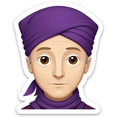 Quirinus Quirrell young man from harry potter with big Head scarf sticker