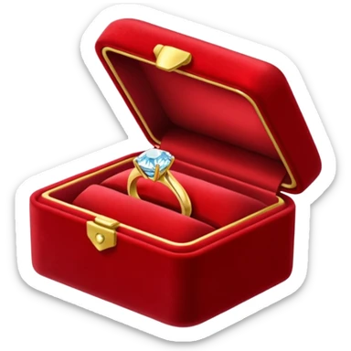 diamond jewelry ring in a red jewelry box sticker