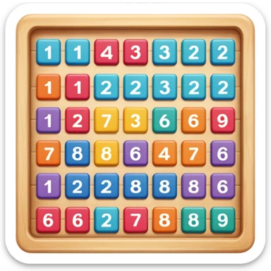 A square toy that can hold 4 internal squares across and 4 internal squares down, resulting in 16 spaces, with only 15 spaces filled with a square. Each internal square holds a number so that when moved around and lined up appropriately it lists the numbers 1 through 15 in order.  sticker