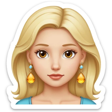 blonde girl with earrings portrait sticker