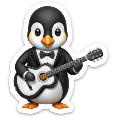 guitar hero penguin sticker
