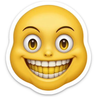 creepy smile lots of teeth built like regular yellow smile sticker