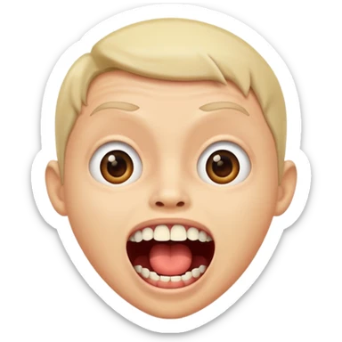 mouth wide open human sticker