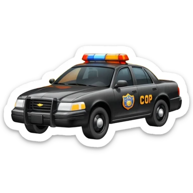 Cop car on fire sticker