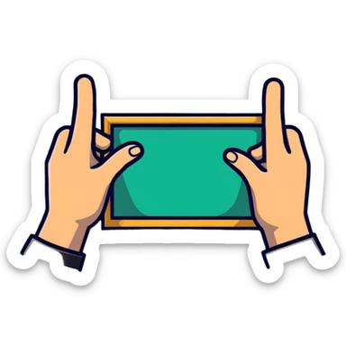 hands framing a shot like a director sticker