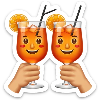 two pirate hands cheering with aperol cocktails sticker
