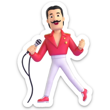 Freddie Mercury singing with microphone sticker