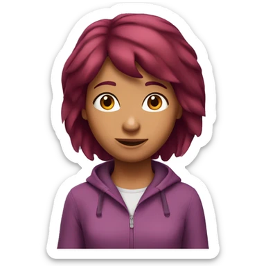 Dora with meroon colour hair sticker