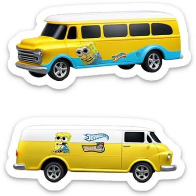 Hot wheels Premium SpongeBob 1950 Chevy dually step van  sticker