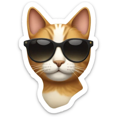 Cat with sunglasses sticker