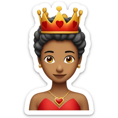 Corazón rojo con una corona de reina  sticker