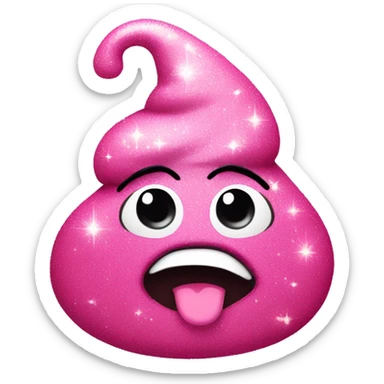 A pink poop sparkle sticker
