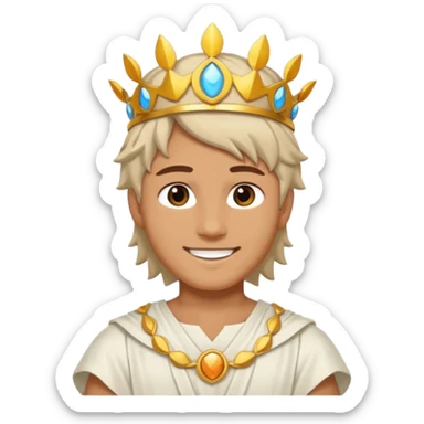 Sun Prince – sun circlet + white tunic sticker