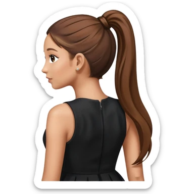  Ariana grande back view with long hair in a ponytail  sticker