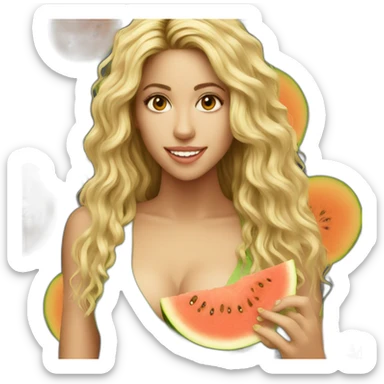 Shakira with matermelon sticker