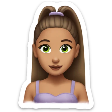 ariana grande with a slickback and green eyes sticker