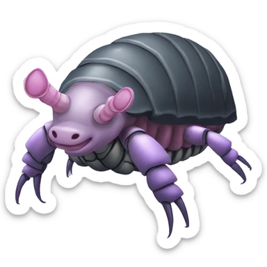 Lavender gray Pig armadillo centipede isopod lobster shrimp pig armadillo insect darth Vader face sticker