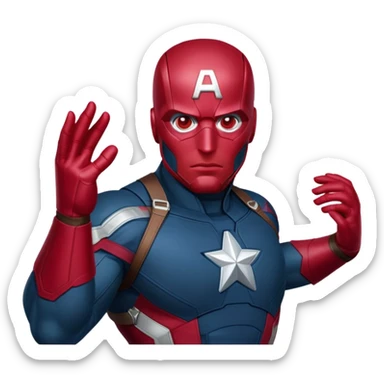 vision marvel body with red face from captain america: civil war sticker