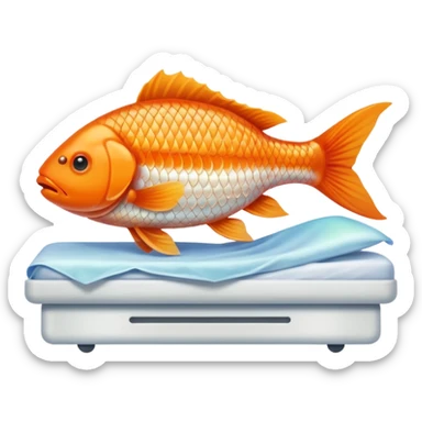 Carp fish on a hospital bed sticker