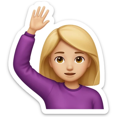 a emoji girl dabbing. (one hand to head other in the air)  sticker
