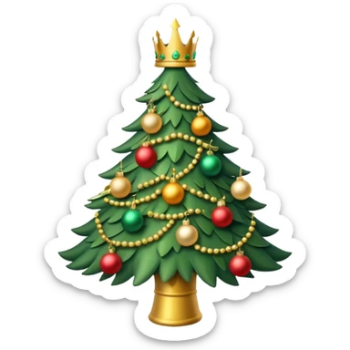 Christmas tree with a crown sticker