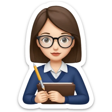 girl with notebook sticker