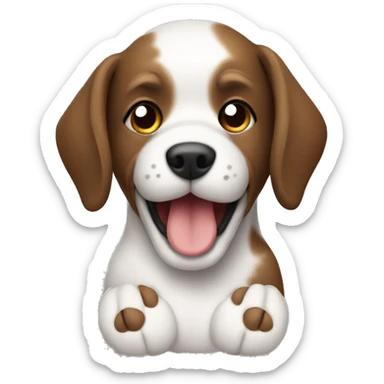 Dog with toy a sticker