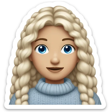 Pretty girl with blue eyes sweater sticker