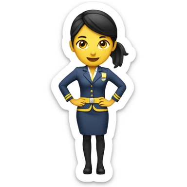 Spirit flight attendant Asian sticker