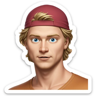 smiling boy with blue eyes sticker