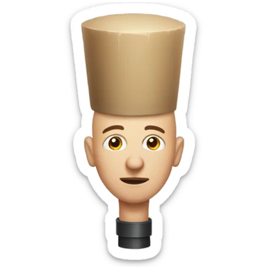 Bald man with plunger on his head sticker