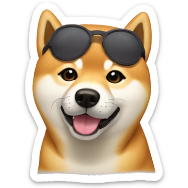shiba inu de oculos sticker