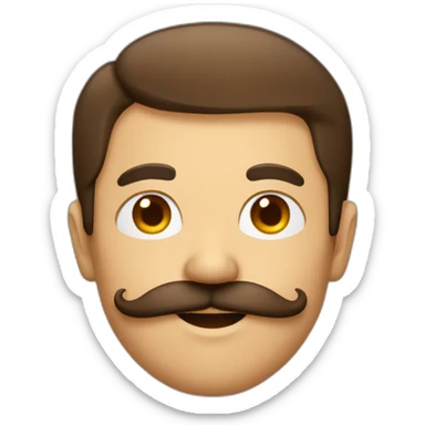 Homme brun avec un moustache carré sticker