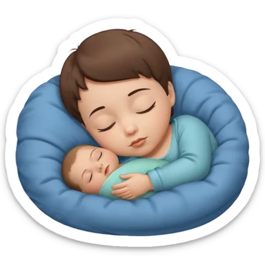 Sleeping baby, brown short hair sticker