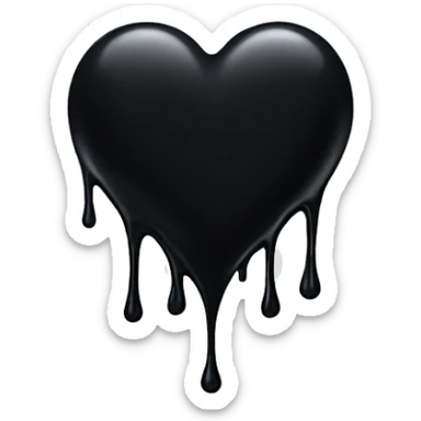 Dripping black heart sticker
