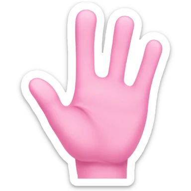 Pink hand waving  sticker