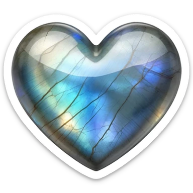 Labradorite crystal heart sticker