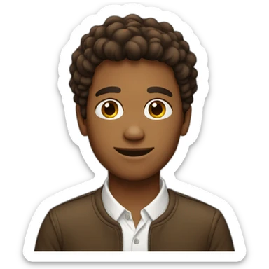 A young man with brown hait sticker